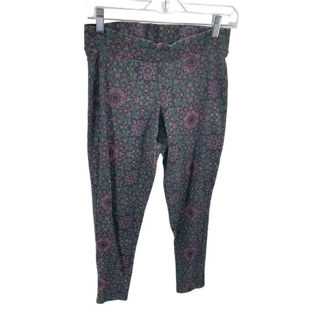 Torrid Womens Floral Leggings Pull On Elastic Waist Green Multicolor Size 0